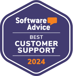 software advice best customer support 2024 badge