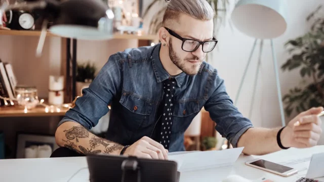 manager reviewing invoice approval software